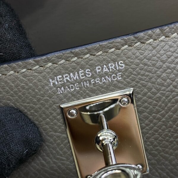 Hermes Mini Kelly II Bag 19cm Original Calfskin Leather Silver 09