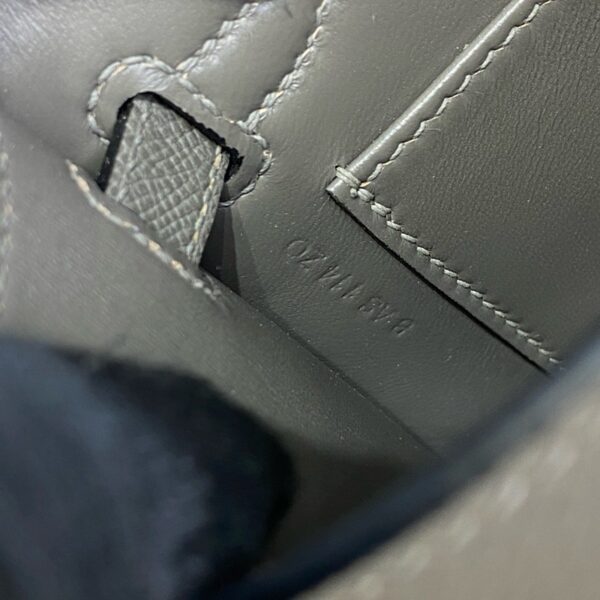 Hermes Mini Kelly II Bag 19cm Original Calfskin Leather Silver 09