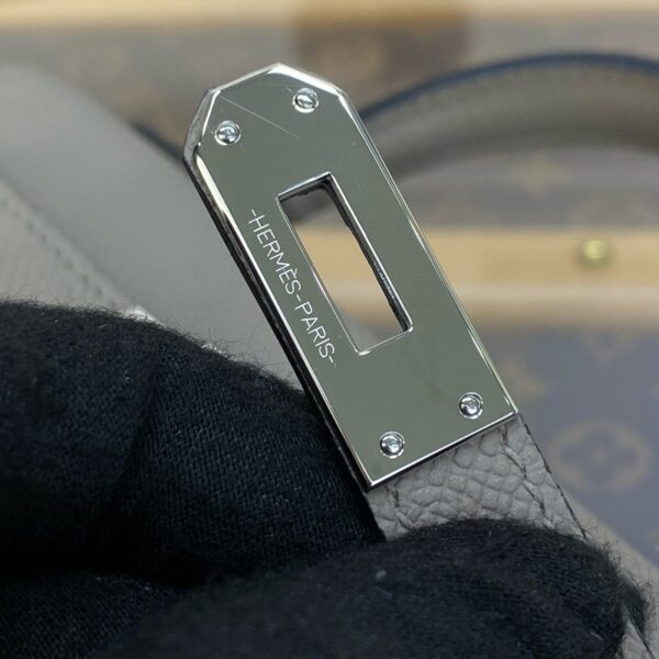 Hermes Mini Kelly II Bag 19cm Original Calfskin Leather Silver 10