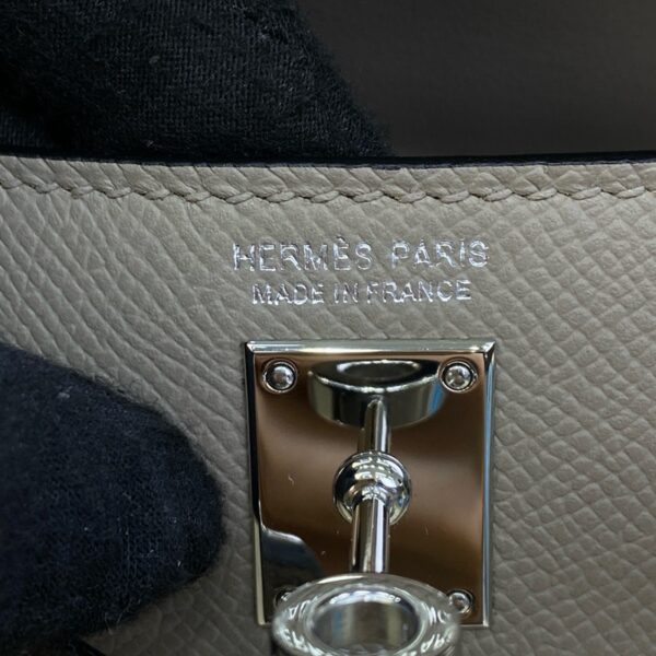 Hermes Mini Kelly II Bag 19cm Original Calfskin Leather Silver 10