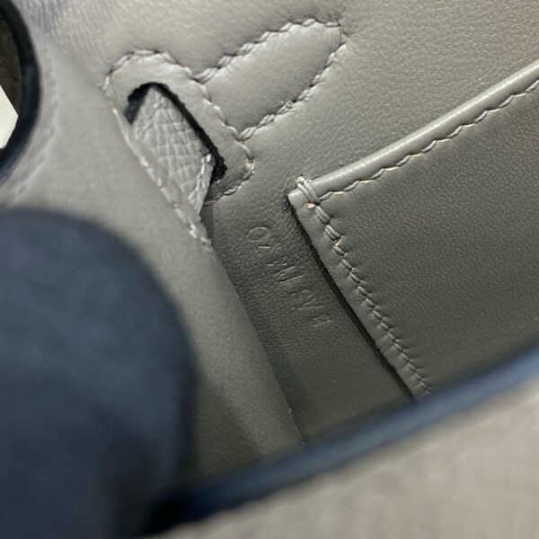 Hermes Mini Kelly II Bag 19cm Original Calfskin Leather Silver 10