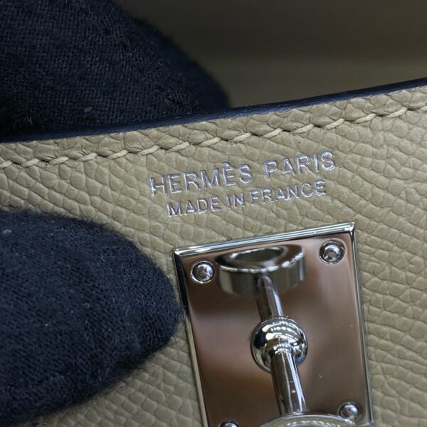 Hermes Mini Kelly II Bag 19cm Original Calfskin Leather Silver 11