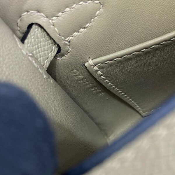 Hermes Mini Kelly II Bag 19cm Original Calfskin Leather Silver 11