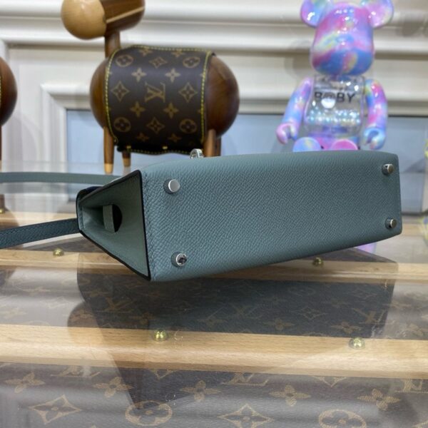 Hermes Mini Kelly II Bag 19cm Original Calfskin Leather Silver 12