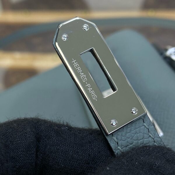 Hermes Mini Kelly II Bag 19cm Original Calfskin Leather Silver 12