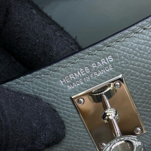 Hermes Mini Kelly II Bag 19cm Original Calfskin Leather Silver 12