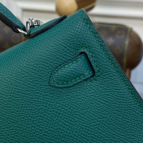 Hermes Mini Kelly II Bag 19cm Original Calfskin Leather Silver 14