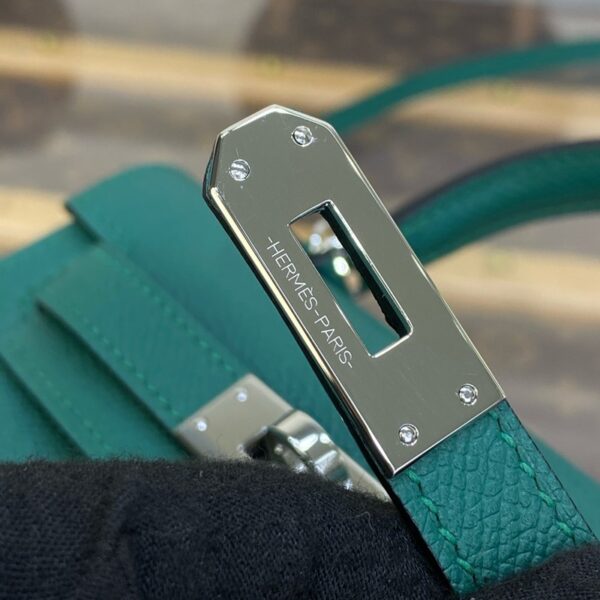 Hermes Mini Kelly II Bag 19cm Original Calfskin Leather Silver 14