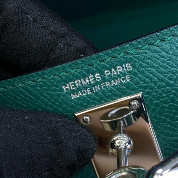 Hermes Mini Kelly II Bag 19cm Original Calfskin Leather Silver 14