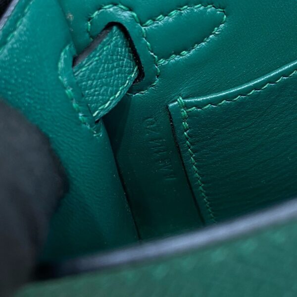 Hermes Mini Kelly II Bag 19cm Original Calfskin Leather Silver 14