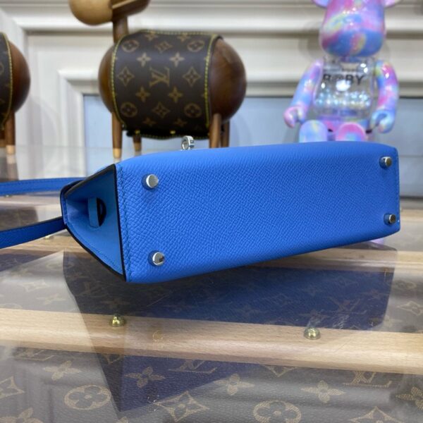 Hermes Mini Kelly II Bag 19cm Original Calfskin Leather Silver 15