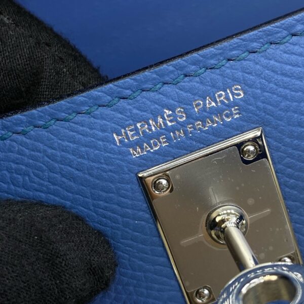 Hermes Mini Kelly II Bag 19cm Original Calfskin Leather Silver 15