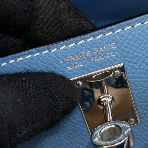 Hermes Mini Kelly II Bag 19cm Original Calfskin Leather Silver 16