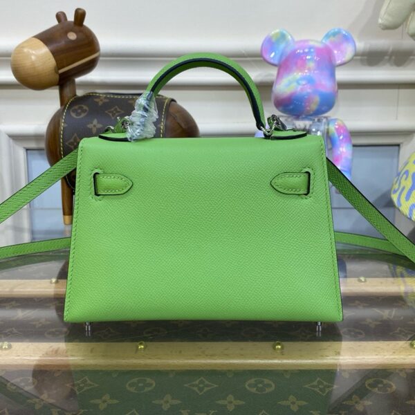 Hermes Mini Kelly II Bag 19cm Original Calfskin Leather Silver 17