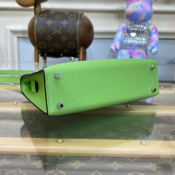 Hermes Mini Kelly II Bag 19cm Original Calfskin Leather Silver 17