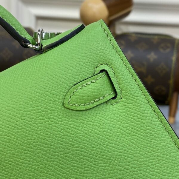 Hermes Mini Kelly II Bag 19cm Original Calfskin Leather Silver 17