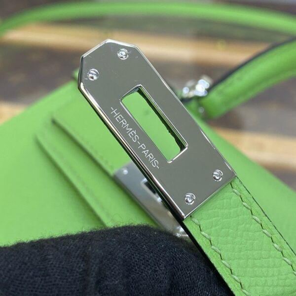 Hermes Mini Kelly II Bag 19cm Original Calfskin Leather Silver 17