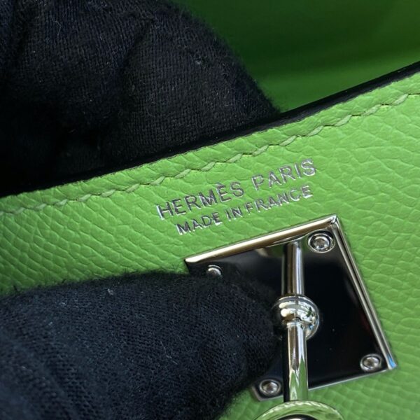 Hermes Mini Kelly II Bag 19cm Original Calfskin Leather Silver 17