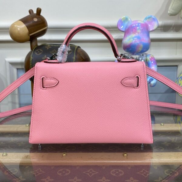 Hermes Mini Kelly II Bag 19cm Original Calfskin Leather Silver 18