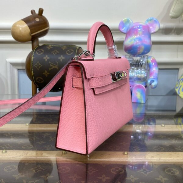 Hermes Mini Kelly II Bag 19cm Original Calfskin Leather Silver 18