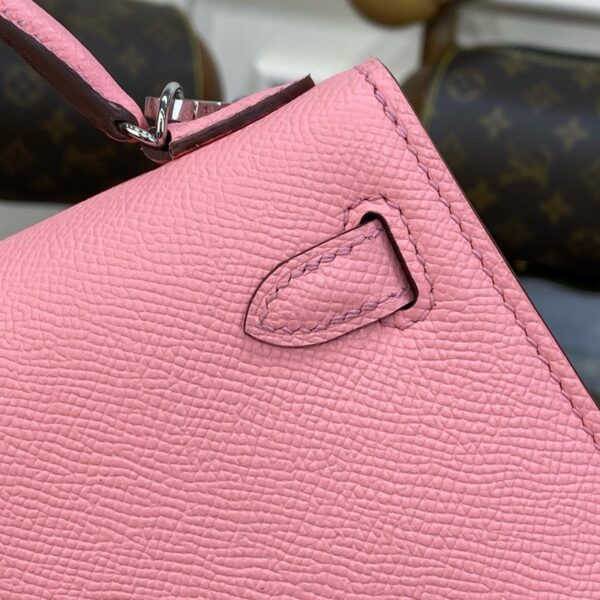 Hermes Mini Kelly II Bag 19cm Original Calfskin Leather Silver 18