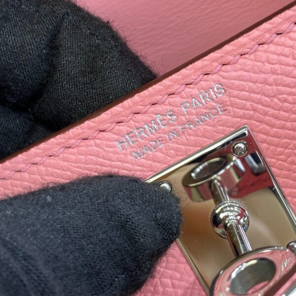 Hermes Mini Kelly II Bag 19cm Original Calfskin Leather Silver 18