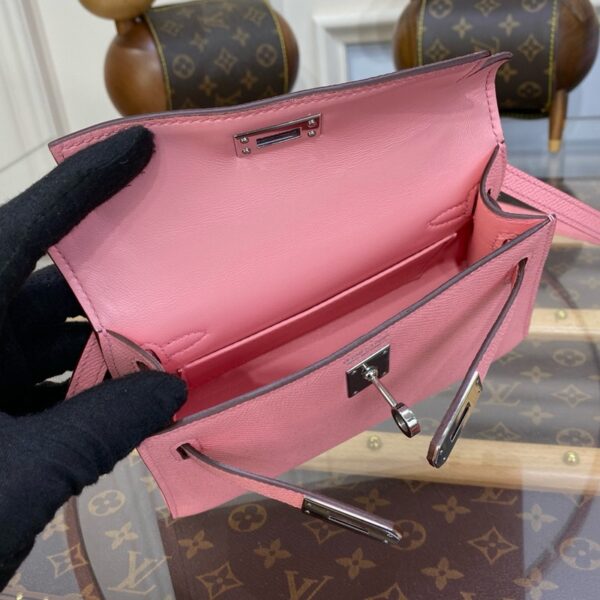 Hermes Mini Kelly II Bag 19cm Original Calfskin Leather Silver 18