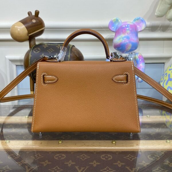 Hermes Mini Kelly II Bag 19cm Original Calfskin Leather Silver 19
