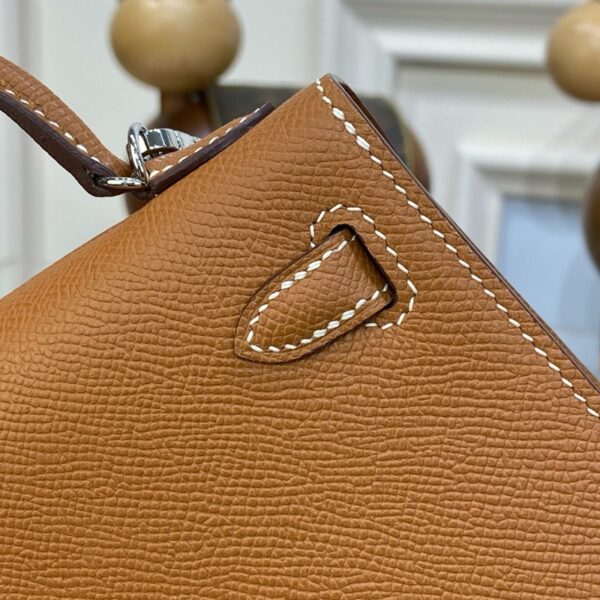 Hermes Mini Kelly II Bag 19cm Original Calfskin Leather Silver 19