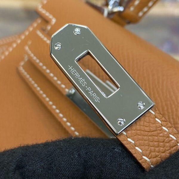 Hermes Mini Kelly II Bag 19cm Original Calfskin Leather Silver 19