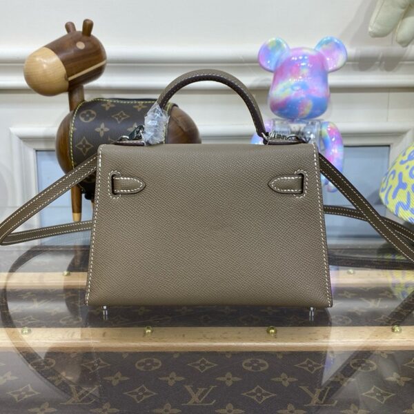 Hermes Mini Kelly II Bag 19cm Original Calfskin Leather Silver 20