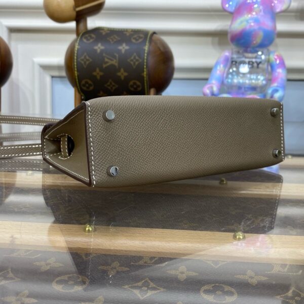 Hermes Mini Kelly II Bag 19cm Original Calfskin Leather Silver 20