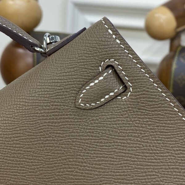 Hermes Mini Kelly II Bag 19cm Original Calfskin Leather Silver 20