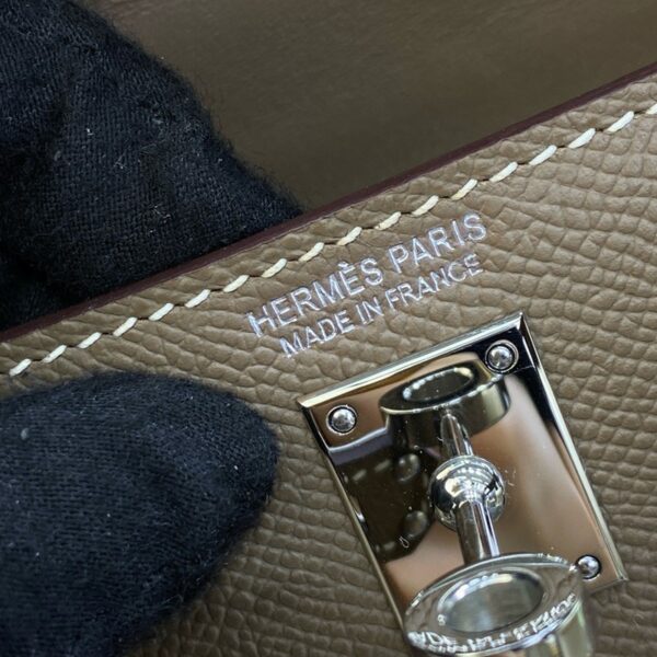 Hermes Mini Kelly II Bag 19cm Original Calfskin Leather Silver 20