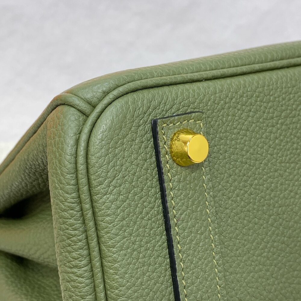 Hermes Birkin 25cm Bag Togo Leather Gold Green