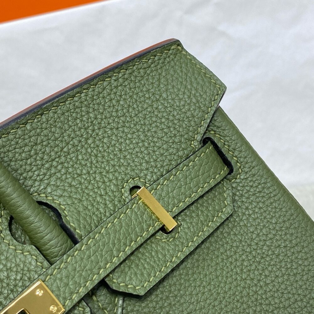 Hermes Birkin 25cm Bag Togo Leather Gold Green