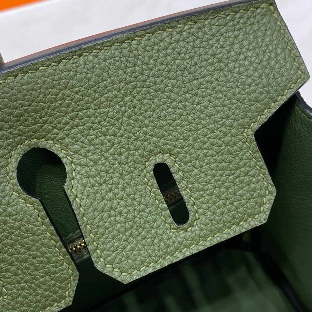 Hermes Birkin 25cm Bag Togo Leather Gold Green