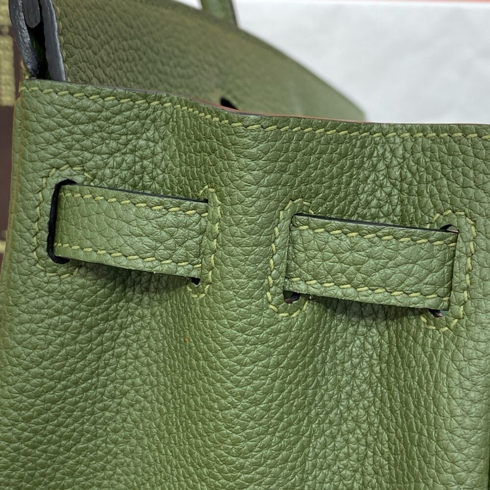 Hermes Birkin 25cm Bag Togo Leather Gold Green