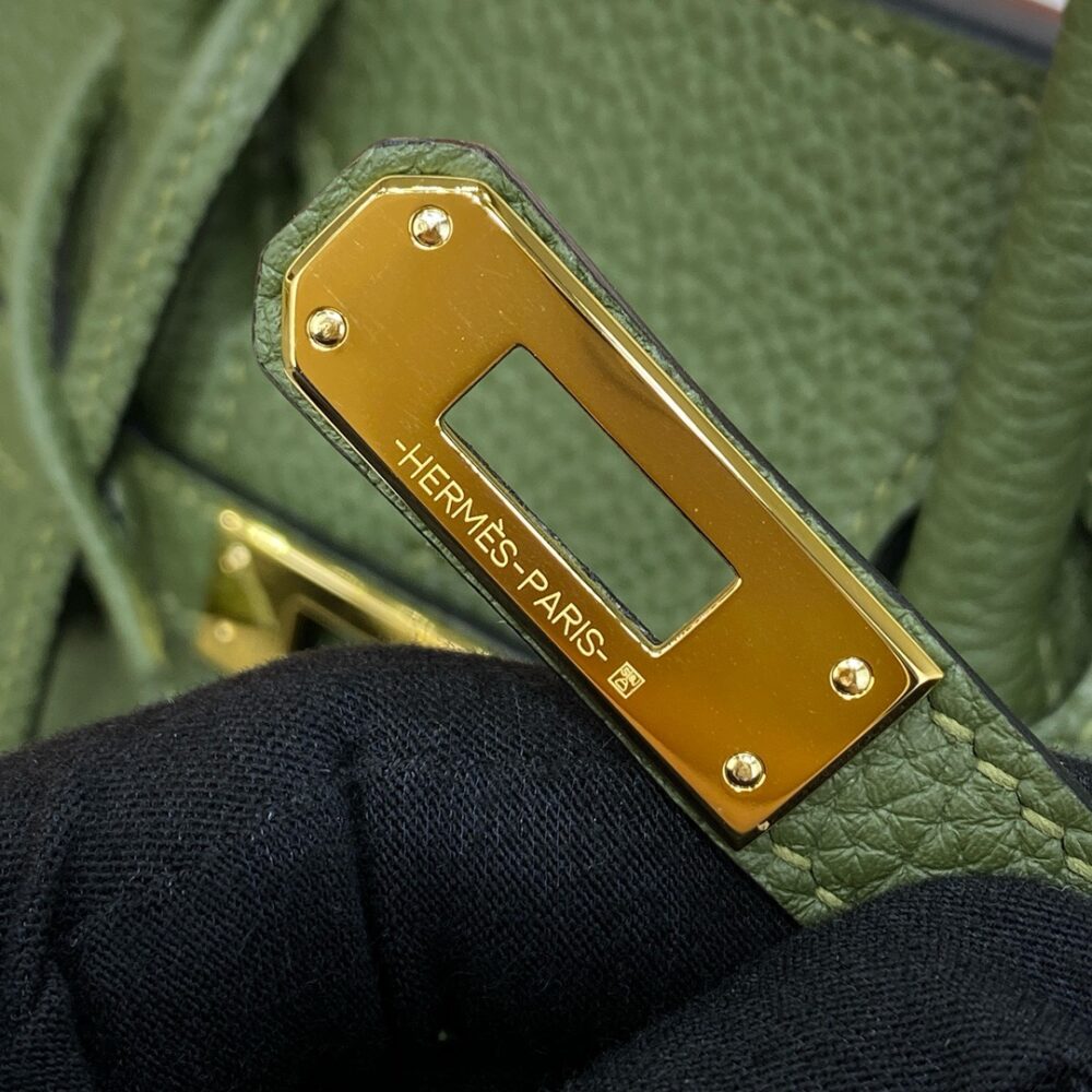Hermes Birkin 25cm Bag Togo Leather Gold Green
