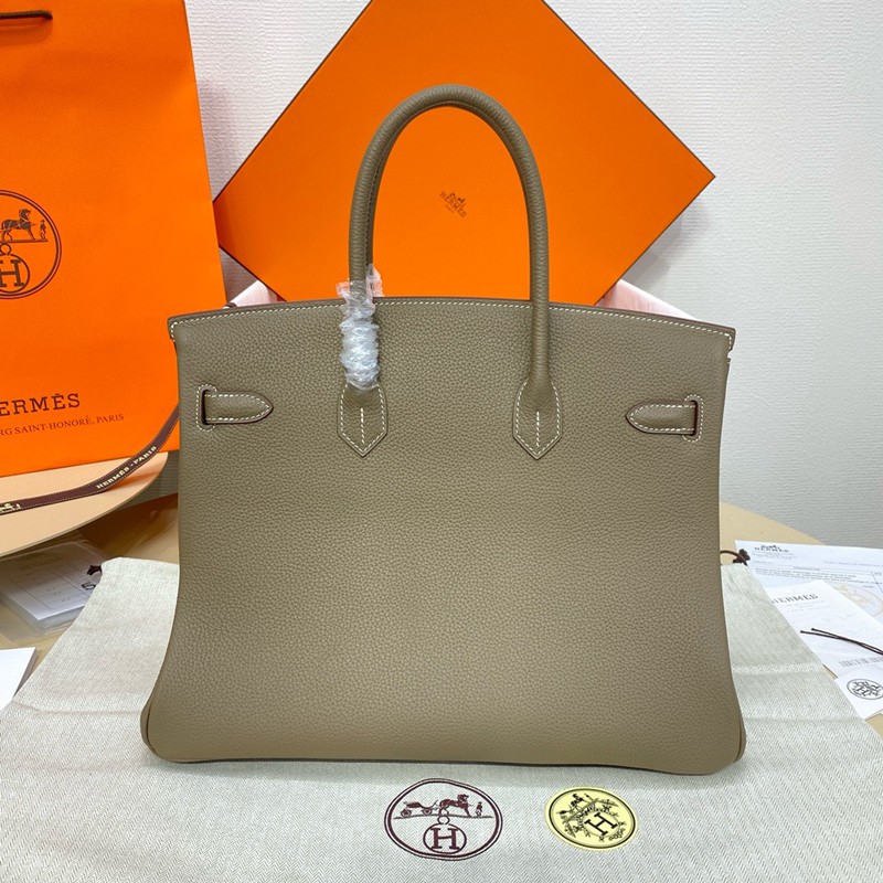 Hermes Birkin 25cm Bag Togo Leather Gold Grey
