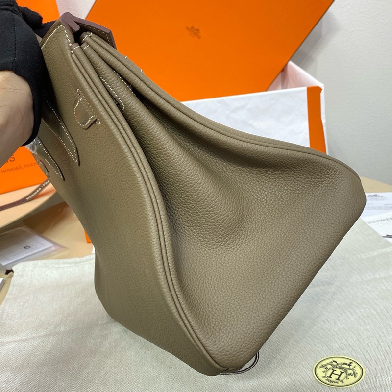 Hermes Birkin 25cm Bag Togo Leather Gold Grey