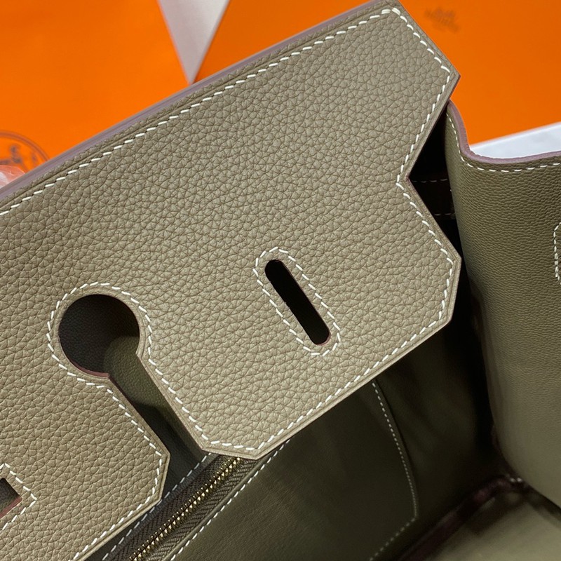 Hermes Birkin 25cm Bag Togo Leather Gold Grey