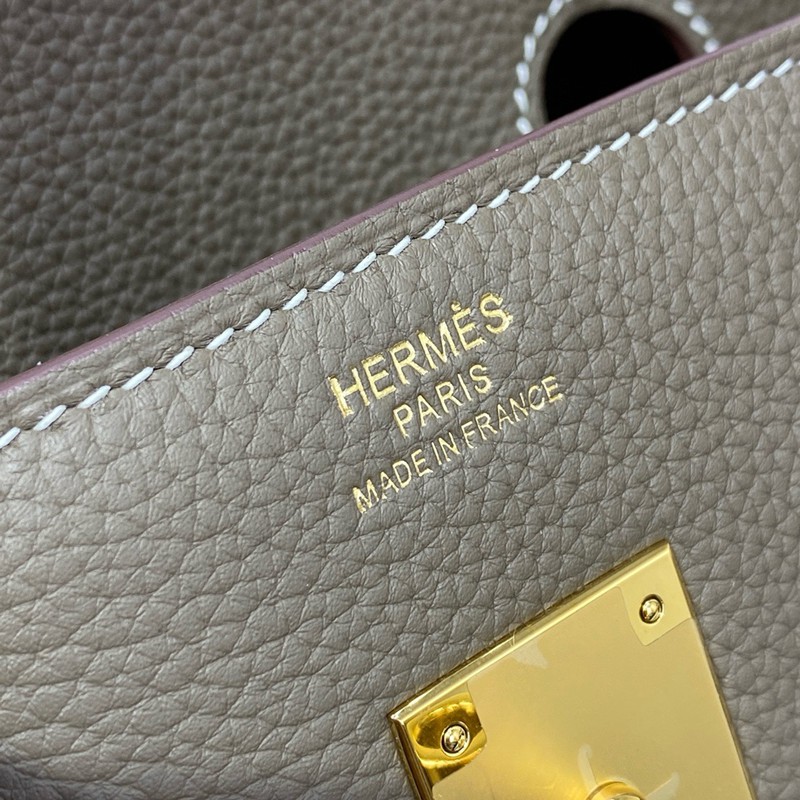Hermes Birkin 25cm Bag Togo Leather Gold Grey