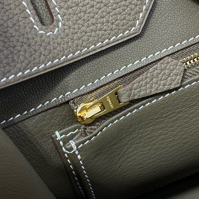 Hermes Birkin 25cm Bag Togo Leather Gold Grey