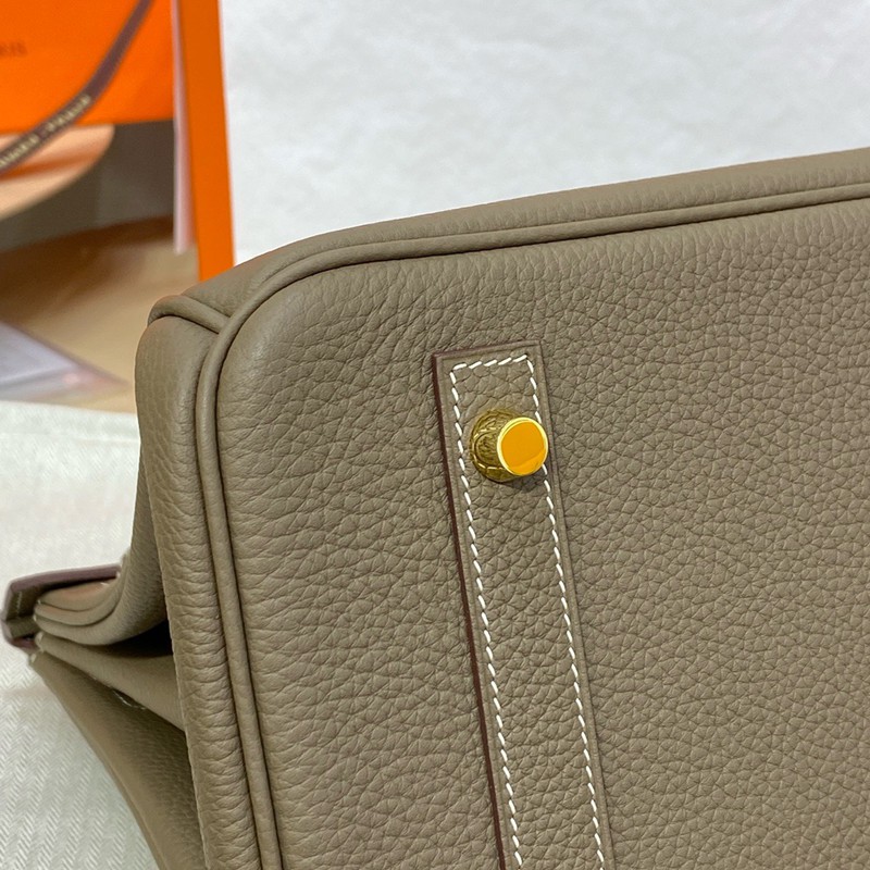 Hermes Birkin 25cm Bag Togo Leather Gold Grey