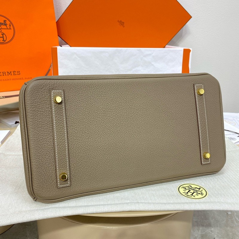 Hermes Birkin 25cm Bag Togo Leather Gold Grey