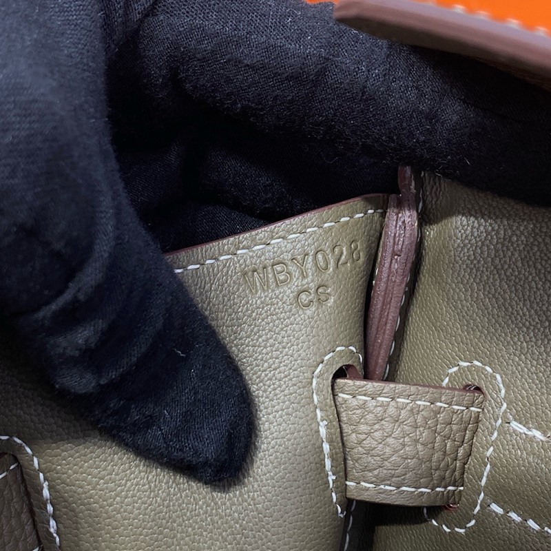 Hermes Birkin 25cm Bag Togo Leather Gold Grey