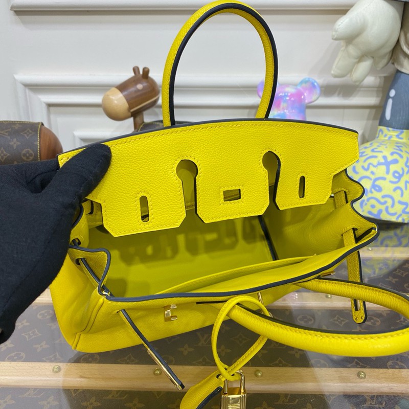 Hermes Birkin 25cm Bag Togo Leather Gold Yellow