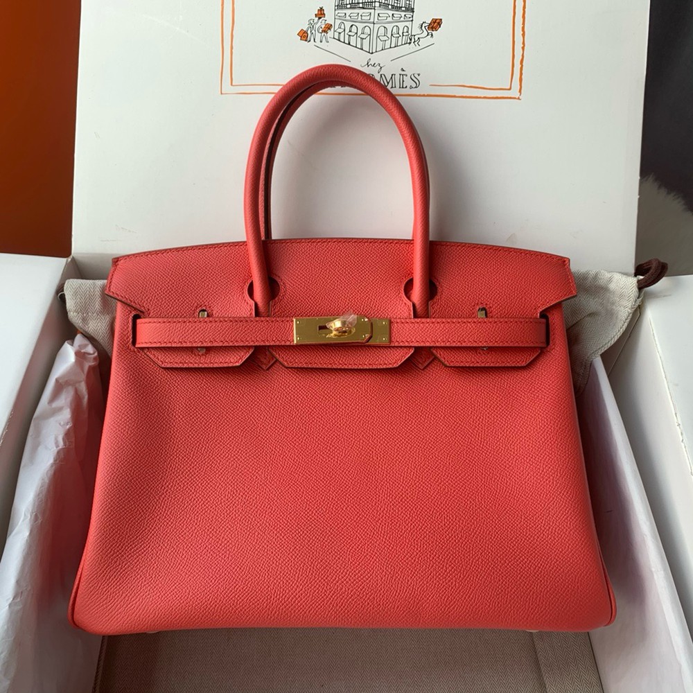 Hermes Birkin 30cm Bag Original Epsom Leather Full Handmade 09