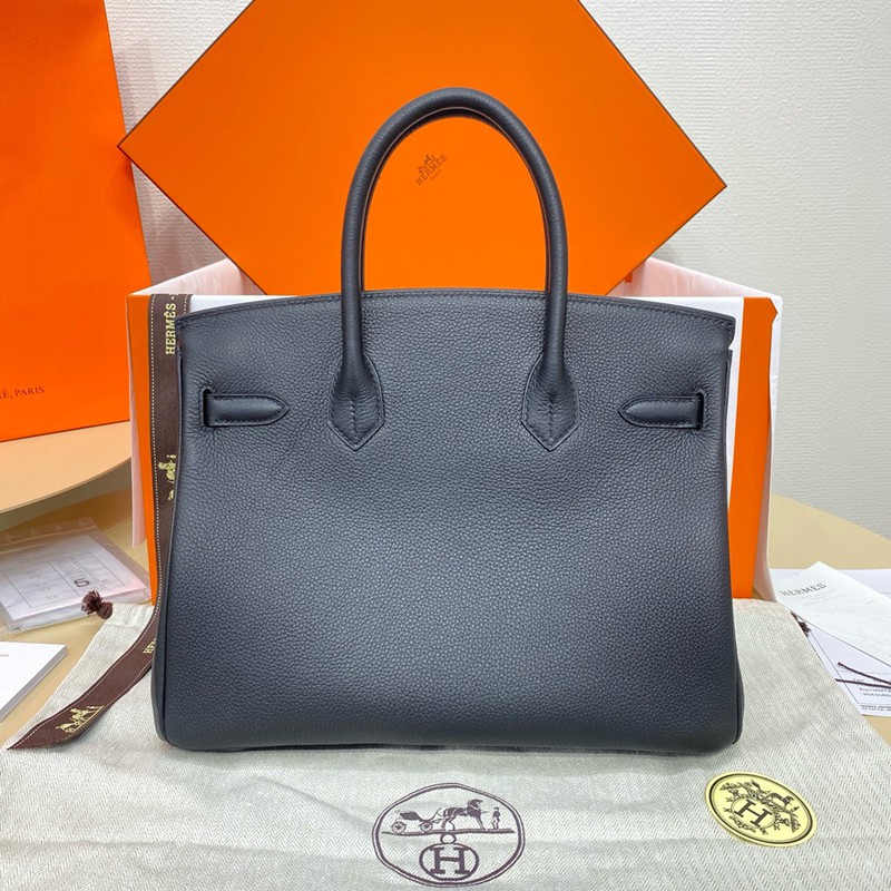 Hermes Birkin 30cm Bag Togo Leather Silver Hardware Black